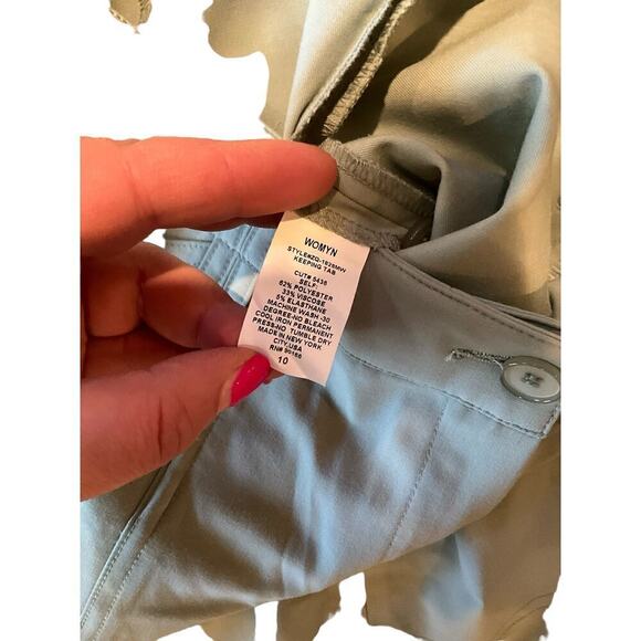 Womny Pants Women's 10 Green Polyester Stretch Pockets Straight Leg Classic Fit - Picture 6 of 8